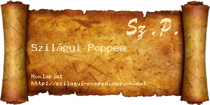 Szilágyi Poppea névjegykártya